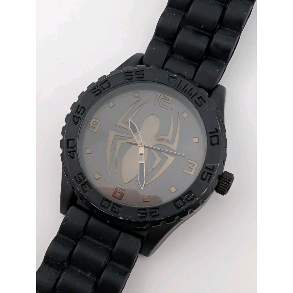 Marvel Ultimate Spider-Man Accutime Men's Watch Black Silicone Band- New Battery